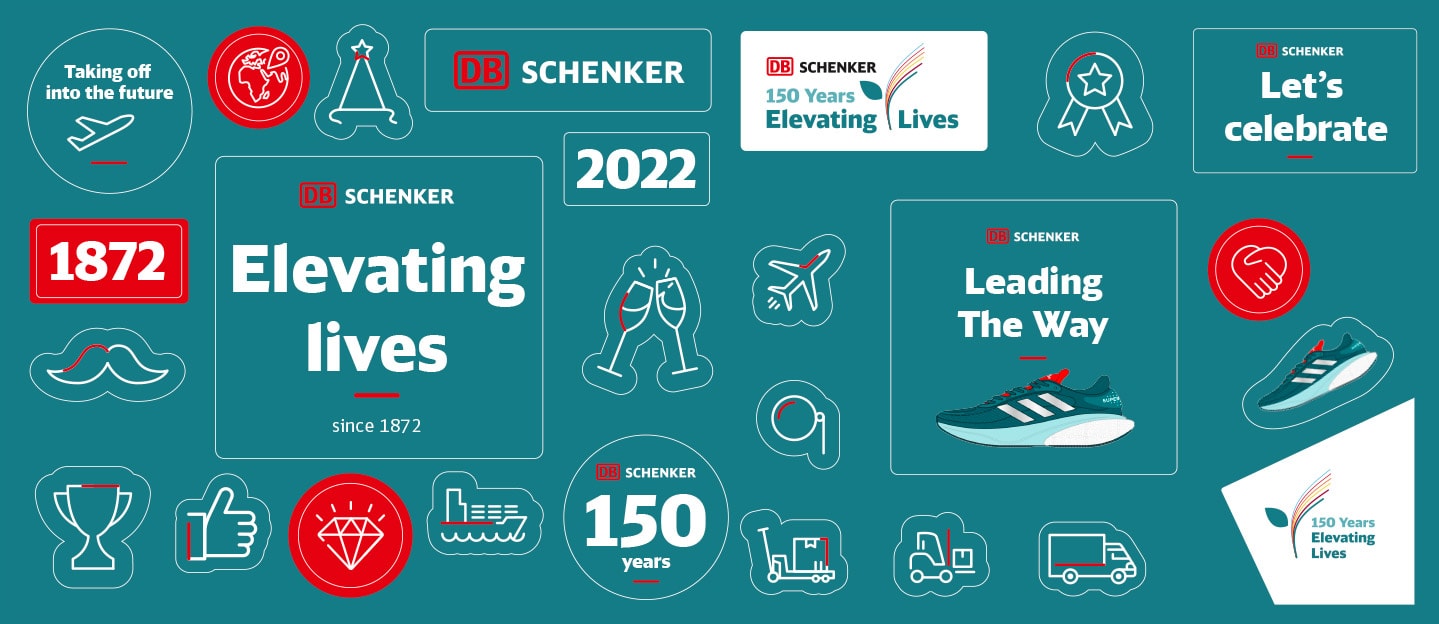 DB SCHENKER 150 Years Stickers