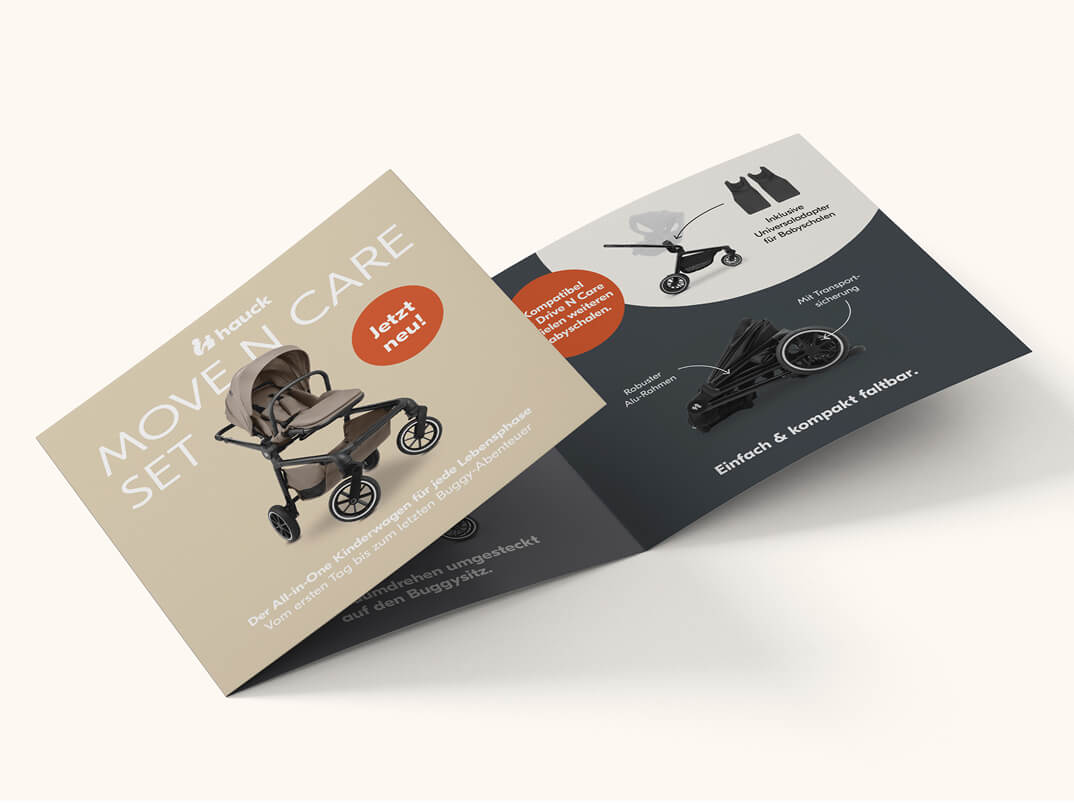 hauck Move N Care Kampagne Wickelfalz Flyer