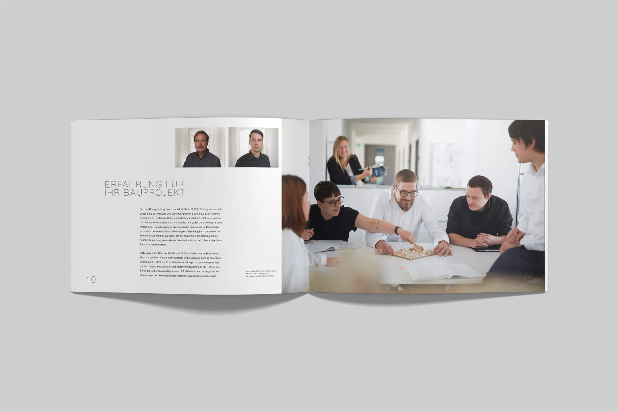 Innenseiten Festschrift Broschüre Architekturbüro Eichhorn und Partner