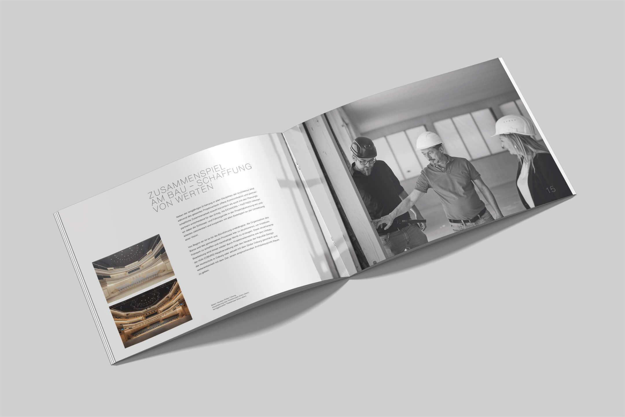 Innenseiten Festschrift Broschüre Architekturbüro Eichhorn und Partner
